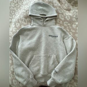 Fear Of God Essentials Hoodie Kids Size 12 FW22 light oatmeal Heather